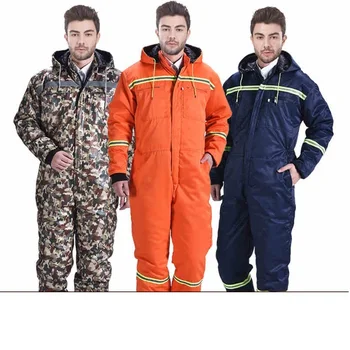 Зимний Комбинезон, теплая рабочая одежда с капюшоном на хлопчатобумажной подкладке, Пылезащитные зимние пальто для рыбалки на открытом воздухе, рабочие комбинезоны