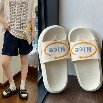 2022 Новые женские шлепанцы-сандалии с буквами, нескользящие пляжные тапочки на мягкой толстой подошве, износостойкие пляжные сандалии для курортов, женские
