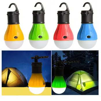 Мини Портативный Фонарь, светильник для палатки, светодиодная лампа, Аварийная лампа, Водонепроницаемый подвесной крючок, фонарик для кемпинга, 4 цвета, 3 * AAA